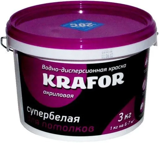 Крафор водно-дисперсионная краска акриловая для потолков Крафор водно-дисперсионная краска акриловая для потолков недорого с доставкой