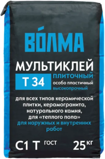 Волма Мультиклей Т34 клей плиточный особо пластичный высокопрочный