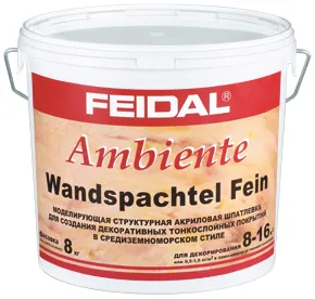 Feidal Ambiente Wandspachtel Fein моделирующая структурная акриловая шпатлевка Feidal Ambiente Wandspachtel Fein моделирующая структурная акриловая шпатлевка