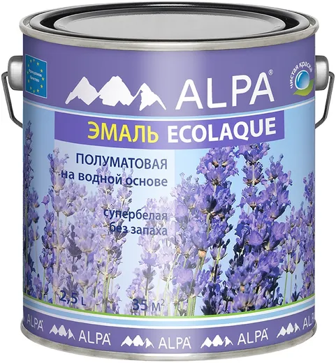 Alpa Ecolaque эмаль на водной основе супербелая Alpa Ecolaque эмаль на водной основе супербелая недорого с доставкой
