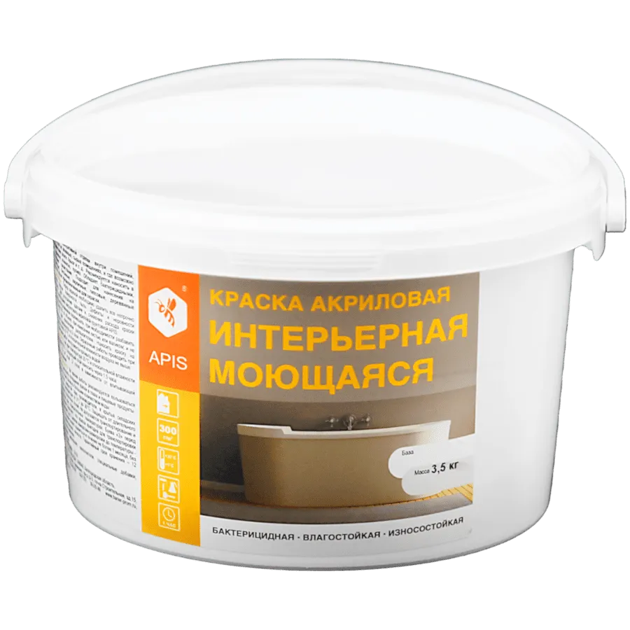 Краска акриловая APIS интерьерная моющаяся Краска акриловая APIS интерьерная моющаяся недорого с доставкой