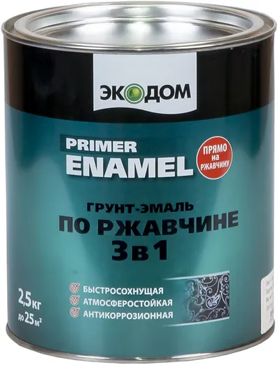 Экодом Primer Enamel грунт-эмаль по ржавчине 3 в 1 Экодом Primer Enamel грунт-эмаль по ржавчине 3 в 1 недорого с доставкой