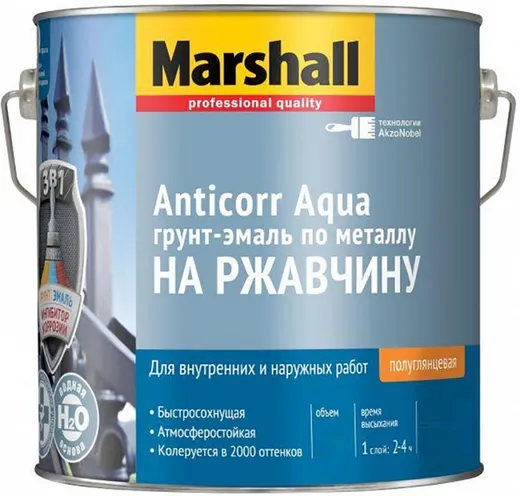 Marshall Anticorr Aqua грунт-эмаль по металлу на ржавчину