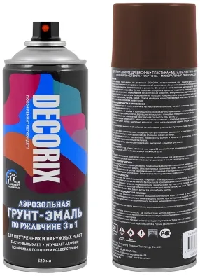 Decorix грунт-эмаль аэрозольная по ржавчине 3 в 1 глянцевая Decorix грунт-эмаль аэрозольная по ржавчине 3 в 1 глянцевая недорого с доставкой