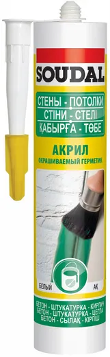 Soudal Стены Потолки акрил окрашиваемый герметик Soudal Стены Потолки акрил окрашиваемый герметик недорого с доставкой
