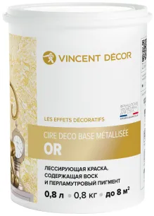 Vincent Decor Cire Deco Base Metallisee Or декоративная лессирующая краска Vincent Decor Cire Deco Base Metallisee Or декоративная лессирующая краска недорого с доставкой
