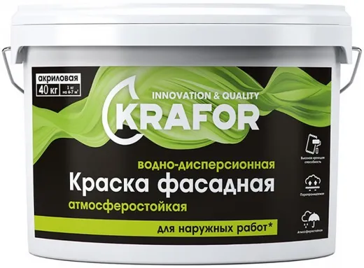 Крафор Фасадная водно-дисперсионная акриловая атмосферостойкая краска Крафор Фасадная водно-дисперсионная акриловая атмосферостойкая краска недорого с доставкой