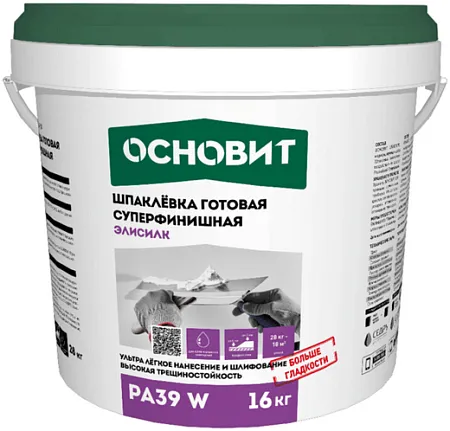Основит Элисилк PA 39 W шпаклевка готовая суперфинишная Основит Элисилк PA 39 W шпаклевка готовая суперфинишная