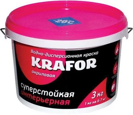 Крафор Интерьерная водно-дисперсионная акриловая суперстойкая краска Крафор Интерьерная водно-дисперсионная акриловая суперстойкая краска