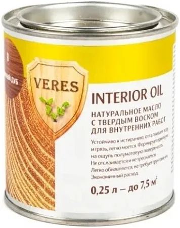 Veres Interior Oil натуральное масло с твердым воском для внутренних работ Veres Interior Oil натуральное масло с твердым воском для внутренних работ