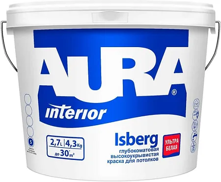 Аура Interior Isberg краска для потолков глубокоматовая высокоукрывистая Аура Interior Isberg краска для потолков глубокоматовая высокоукрывистая