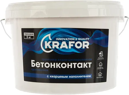 Крафор Бетон-контакт грунтовка водно-дисперсионная с кварцевым наполнителем Крафор Бетон-контакт грунтовка водно-дисперсионная с кварцевым наполнителем
