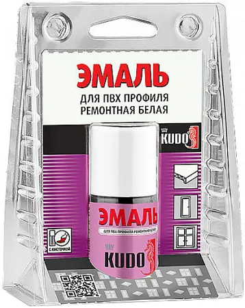 Kudo эмаль для ПВХ профиля ремонтная с кисточкой Kudo эмаль для ПВХ профиля ремонтная с кисточкой недорого с доставкой