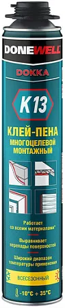 Donewell Dokka K13 клей-пена многоцелевой монтажный Donewell Dokka K13 клей-пена многоцелевой монтажный недорого с доставкой