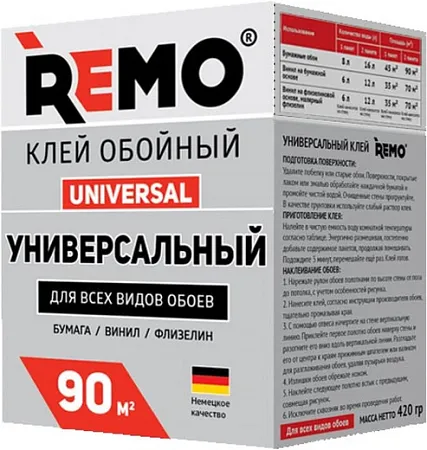 Remo Universal универсальный клей обойный для всех видов обоев Remo Universal универсальный клей обойный для всех видов обоев недорого с доставкой