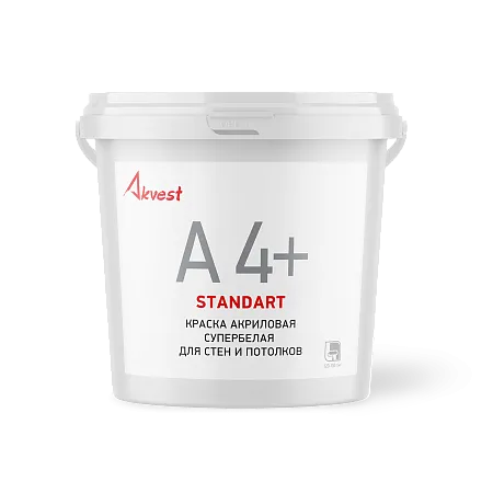 Аквест А-4+ STANDART - КРАСКА АКРИЛОВАЯ СУПЕРБЕЛАЯ ДЛЯ СТЕН И ПОТОЛКОВ Аквест А-4+ STANDART - КРАСКА АКРИЛОВАЯ СУПЕРБЕЛАЯ ДЛЯ СТЕН И ПОТОЛКОВ недорого с доставкой