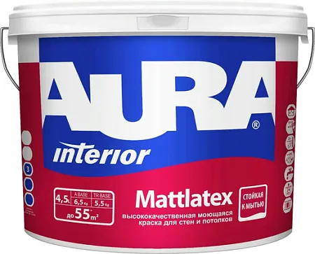 Аура Interior Mattlatex высококачественная моющаяся краска для стен и потолков Аура Interior Mattlatex высококачественная моющаяся краска для стен и потолков