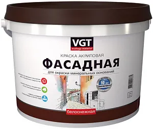 ВГТ ВД-АК-1180 Белоснежная краска акриловая фасадная ВГТ ВД-АК-1180 Белоснежная краска акриловая фасадная недорого с доставкой