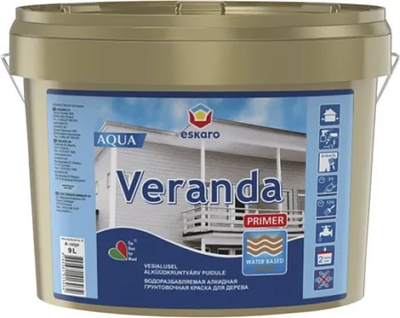 Eskaro Veranda Primer Aqua грунтовочная краска для дерева Eskaro Veranda Primer Aqua грунтовочная краска для дерева
