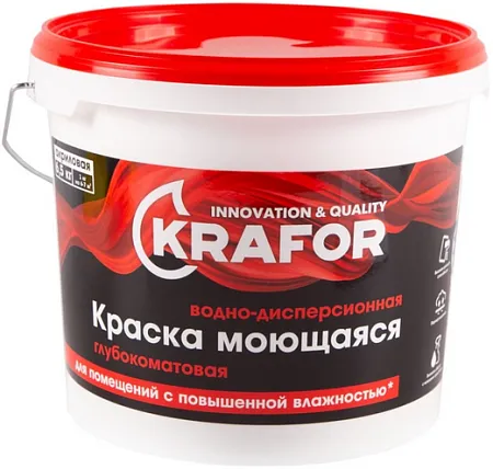 Крафор водно-дисперсионная краска акриловая моющаяся интерьерная Крафор водно-дисперсионная краска акриловая моющаяся интерьерная