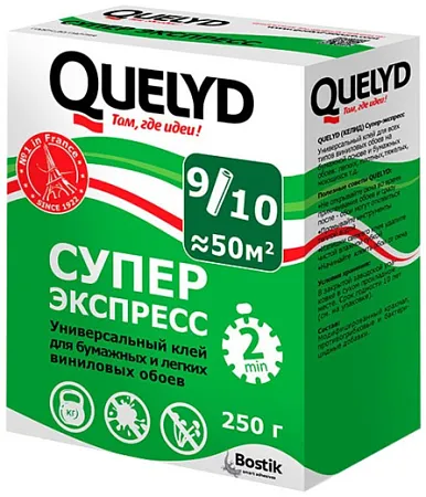 Quelyd Супер Экспресс клей для бумажных и легких виниловых обоев Quelyd Супер Экспресс клей для бумажных и легких виниловых обоев недорого с доставкой