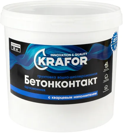 Крафор Бетон-контакт грунтовка водно-дисперсионная с кварцевым наполнителем Крафор Бетон-контакт грунтовка водно-дисперсионная с кварцевым наполнителем