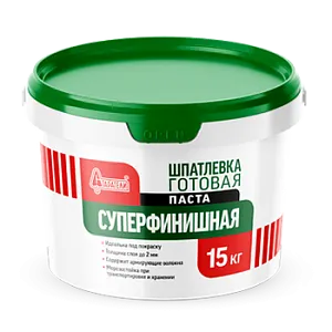 Шпатлевка готовая &quot;Суперфинишная&quot; паста 15 кг недорого с доставкой