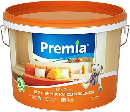 Ярославские Краски Premia краска моющаяся для стен и потолков Ярославские Краски Premia краска моющаяся для стен и потолков
