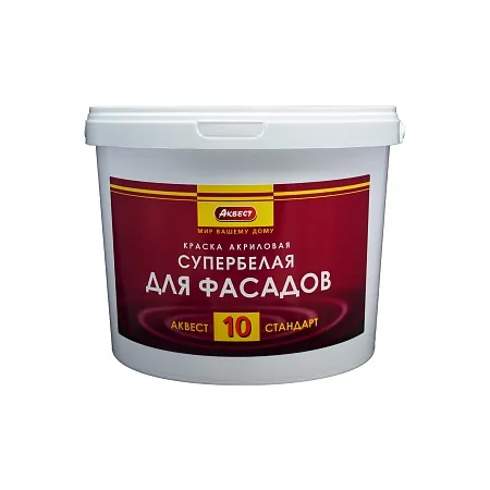 Аквест А-10 СТАНДАРТ Краска акриловая супербелая для фасадов Аквест А-10 СТАНДАРТ Краска акриловая супербелая для фасадов недорого с доставкой