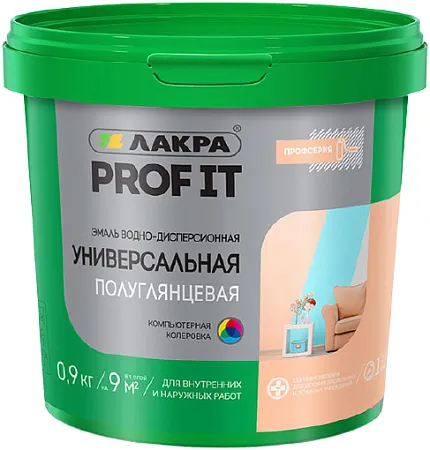 Лакра Prof It эмаль водно-дисперсионная универсальная полуглянцевая Лакра Prof It эмаль водно-дисперсионная универсальная полуглянцевая