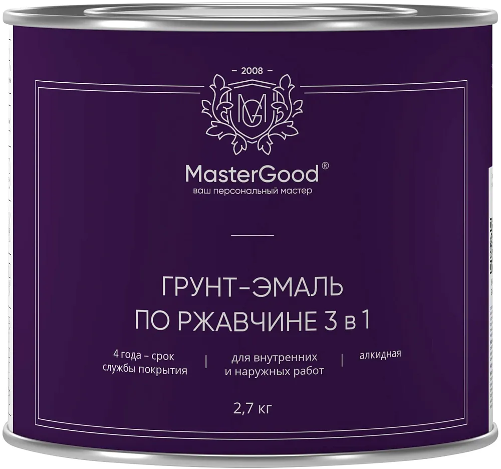 Master Good Грунт-эмаль 3в1 по ржавчине белая (2,7 кг) Master Good Грунт-эмаль 3в1 по ржавчине белая (2,7 кг) недорого с доставкой