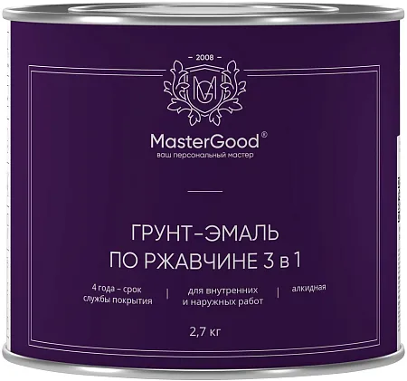Master Good Грунт-эмаль 3в1 по ржавчине белая (2,7 кг) Master Good Грунт-эмаль 3в1 по ржавчине белая (2,7 кг) недорого с доставкой