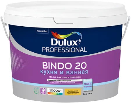 Dulux Professional Bindo 20 Кухня и Ванная краска для потолков и стен Dulux Professional Bindo 20 Кухня и Ванная краска для потолков и стен