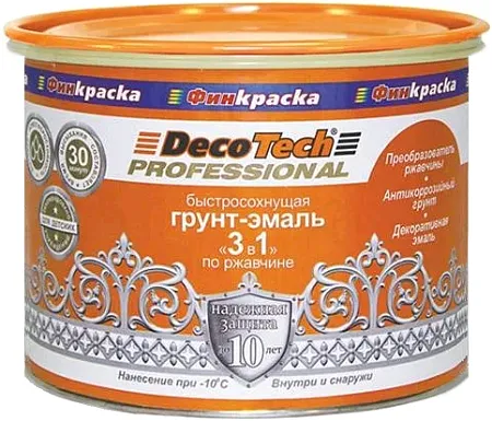 Decotech Professional грунт-эмаль 3 в 1 по ржавчине быстросохнущая Decotech Professional грунт-эмаль 3 в 1 по ржавчине быстросохнущая