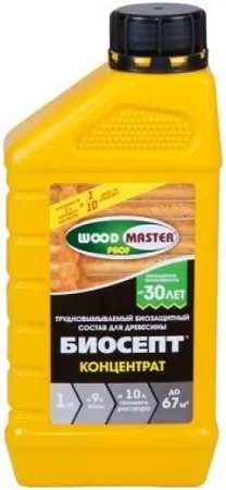 Woodmaster Prof Биосепт трудновымываемый биозащитный состав для древесины концентрат Woodmaster Prof Биосепт трудновымываемый биозащитный состав для древесины концентрат