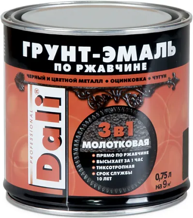 Dali грунт-эмаль по ржавчине 3 в 1 молотковая Dali грунт-эмаль по ржавчине 3 в 1 молотковая