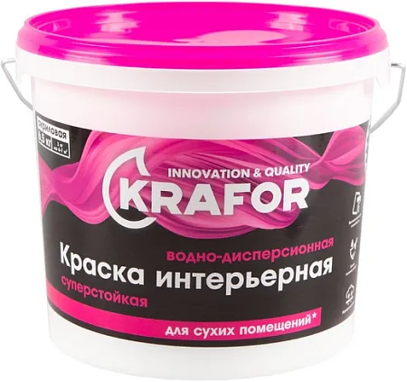 Крафор Интерьерная водно-дисперсионная акриловая суперстойкая краска Крафор Интерьерная водно-дисперсионная акриловая суперстойкая краска