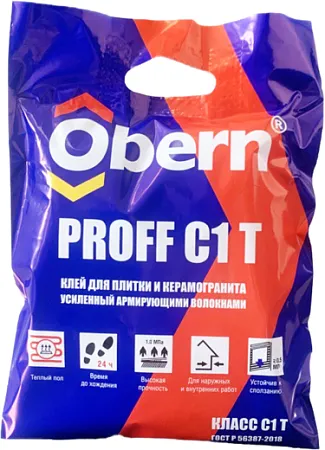 Obern Proff C1T клей для плитки и керамогранита Obern Proff C1T клей для плитки и керамогранита