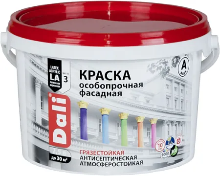 Dali краска особопрочная фасадная акриловая латексная Dali краска особопрочная фасадная акриловая латексная
