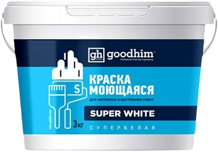 Goodhim S Super White краска моющаяся для наружных и внутренних работ Goodhim S Super White краска моющаяся для наружных и внутренних работ