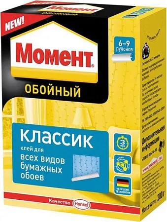 Момент Классик обойный клей для всех видов бумажных обоев Момент Классик обойный клей для всех видов бумажных обоев недорого с доставкой