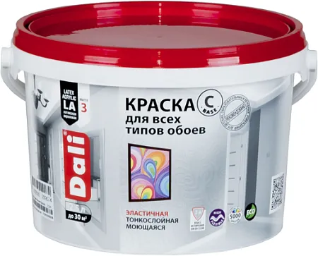 Dali краска для всех типов обоев латексная акриловая Dali краска для всех типов обоев латексная акриловая