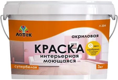 Латек Л 204 акриловая краска интерьерная моющаяся Латек Л 204 акриловая краска интерьерная моющаяся недорого с доставкой