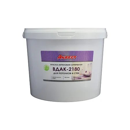 Аквест ВДАК 2180. Краска акриловая супербелая для потолков и стен Аквест ВДАК 2180. Краска акриловая супербелая для потолков и стен недорого с доставкой
