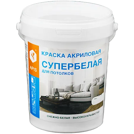 Краска акриловая APIS для потолков супербелая Краска акриловая APIS для потолков супербелая