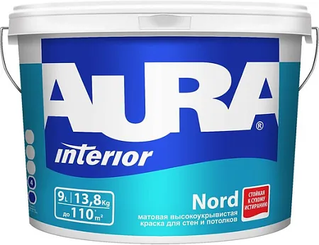 Аура Interior Nord краска для стен и потолков матовая высокоукрывистая Аура Interior Nord краска для стен и потолков матовая высокоукрывистая