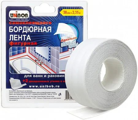 Unibob Фигурная лента клейкая бордюрная для ванн и раковин Unibob Фигурная лента клейкая бордюрная для ванн и раковин недорого с доставкой