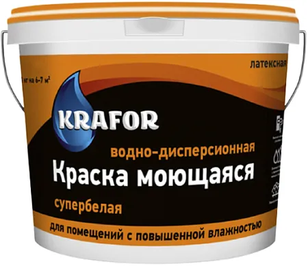 Крафор водно-дисперсионная краска латексная моющаяся интерьерная Крафор водно-дисперсионная краска латексная моющаяся интерьерная