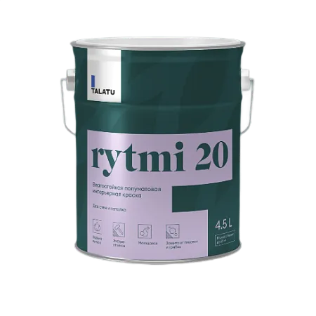 TALATU rytmi 20 влагостойкая полуматовая краска База С TALATU rytmi 20 влагостойкая полуматовая краска База С