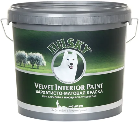 Хаски Velvet Interior Paint краска акриловая моющаяся бархатисто-матовая Хаски Velvet Interior Paint краска акриловая моющаяся бархатисто-матовая недорого с доставкой